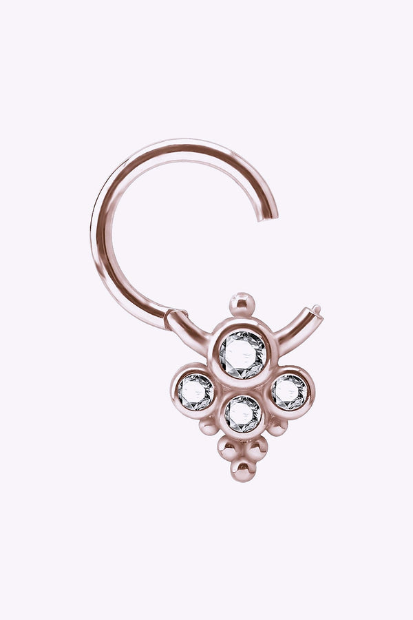 Clicker 1 2 Mm Oppningsbar Roseguld Vita Kristaller