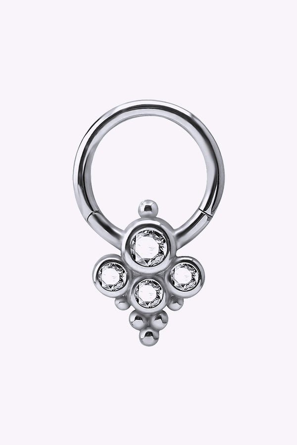Clicker 1 2 Mm Oppningsbar Stal Vita Kristaller 2