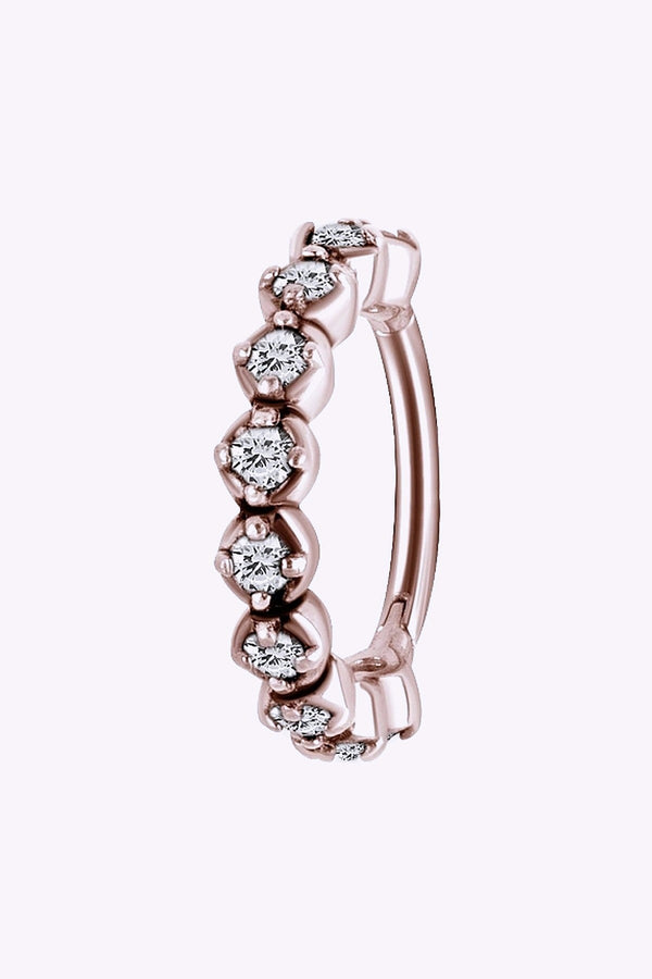 Clicker 1 2 X 8 Mm Rundad Med Diamantfattade Kristaller Roseguld
