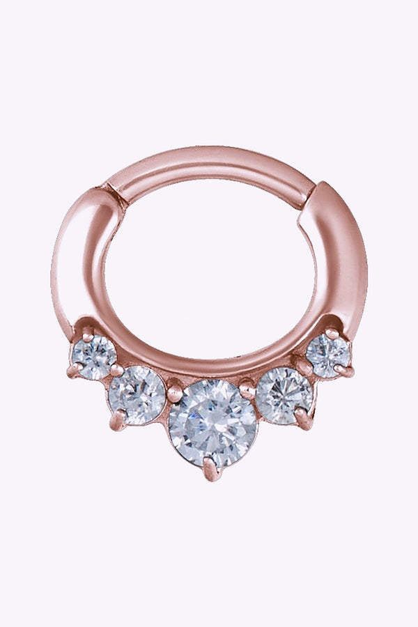 Clicker Curved 1 2 6 Mm Roseguld Med Vit Kristall