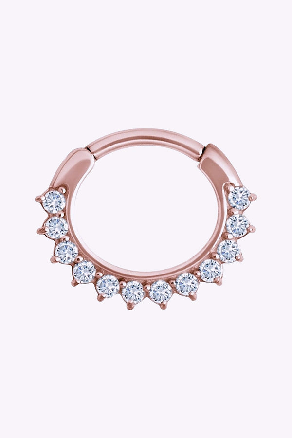 Clicker Curved Large 1 2 Mm Roseguld Med Vita Kristaller