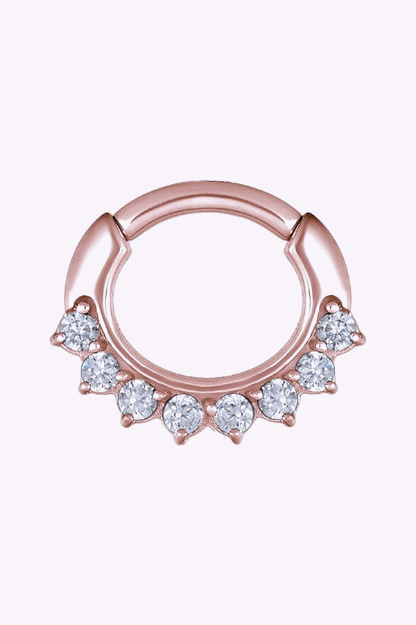 Clicker Curved Small 1 2 Mm Roseguld Med Vit Kristall