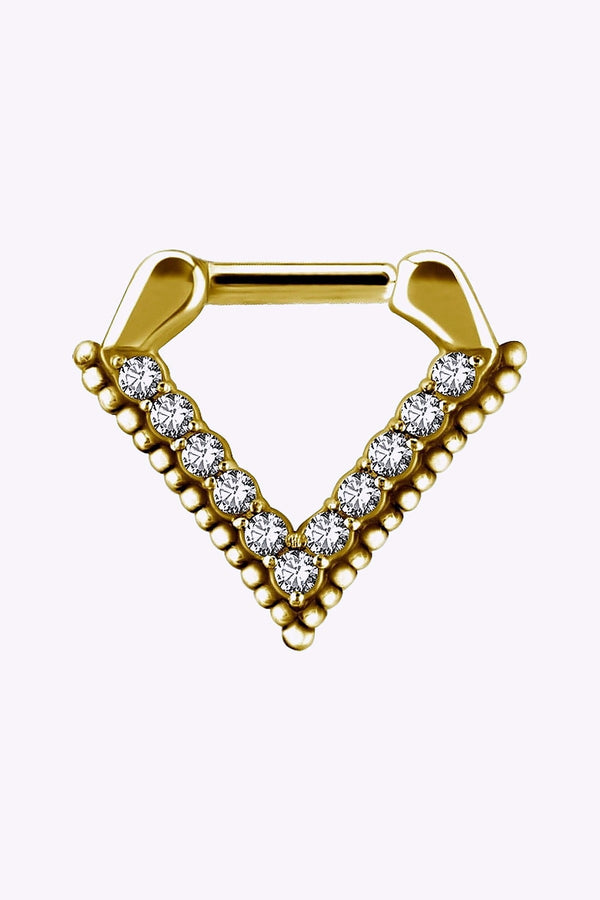 Clicker Guld Triangel Kristaller
