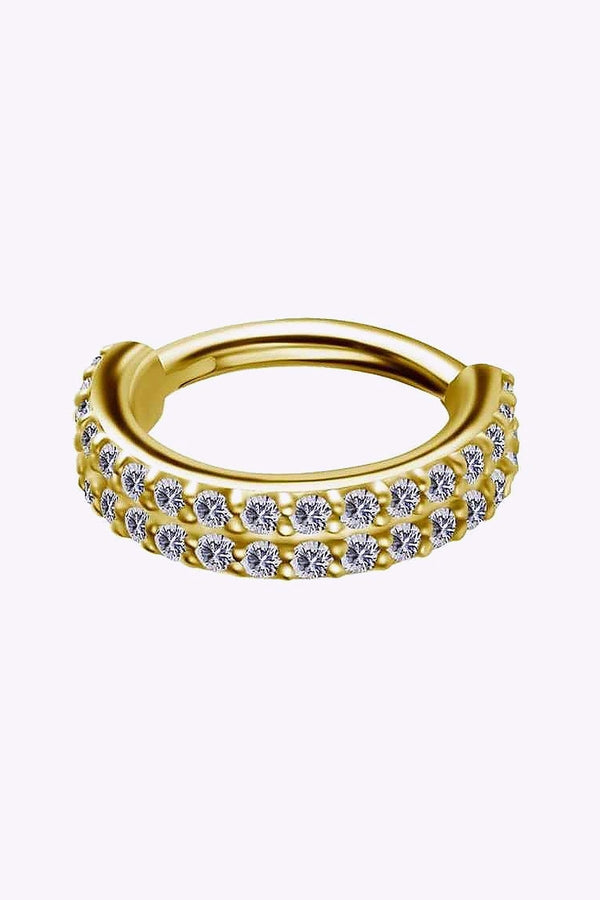 Clicker Ring Dubbelradig Vita Kristaller Kirurgstal 2