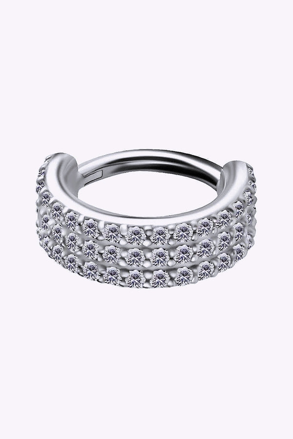 Clicker Ring Tre Radig Vita Kristaller Kirurgstal