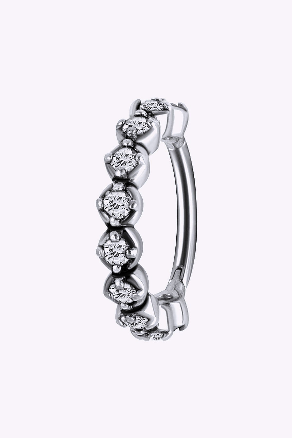 Clicker Rundad Med Diamantfattade Kristaller Stal