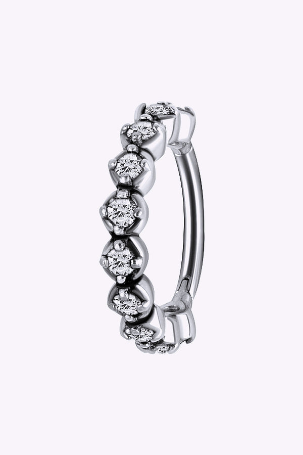 Clicker Rundad Med Diamantfattade Kristaller Stal