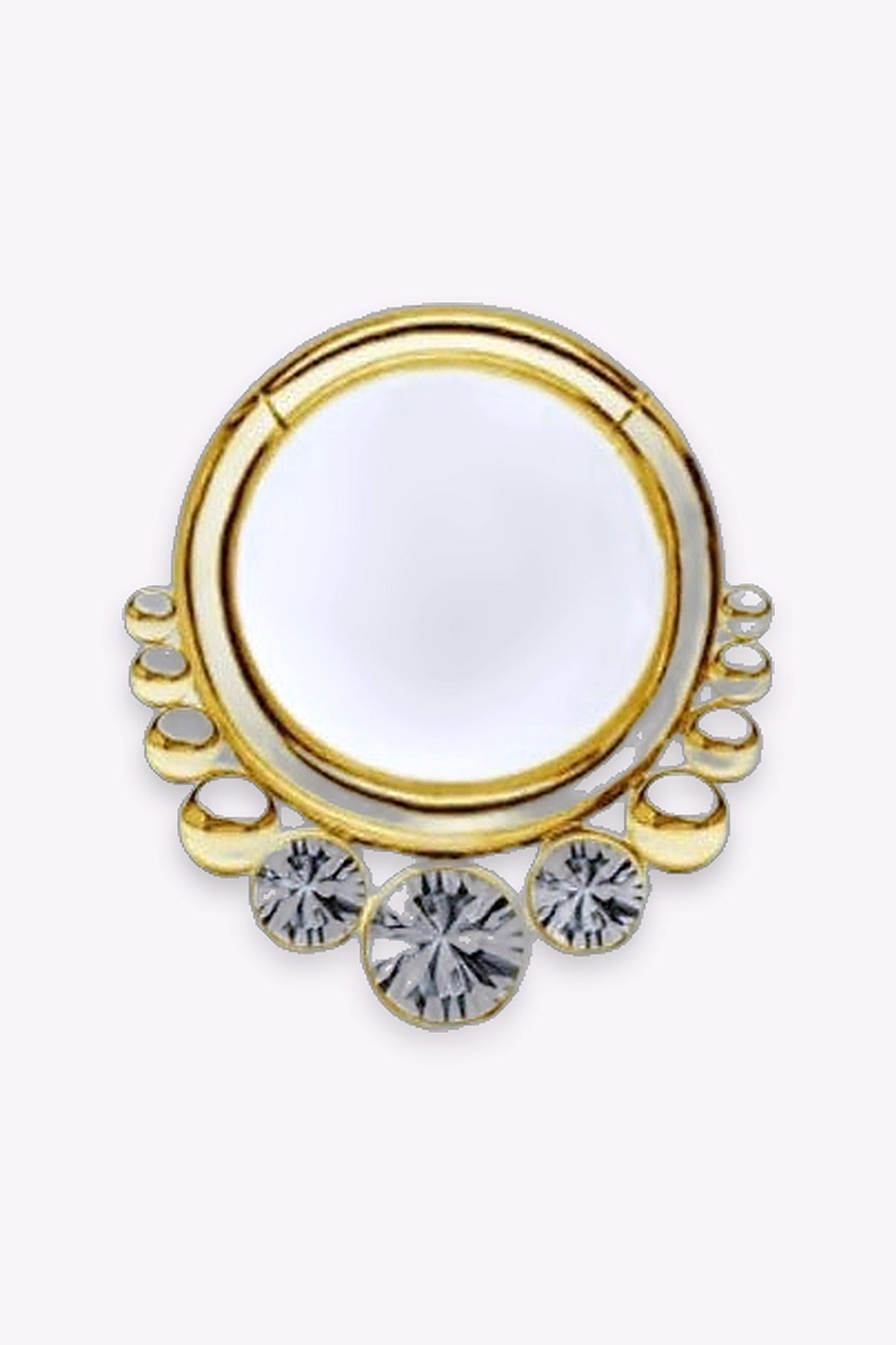Clicker Septum 3 Kristaller Guld Pvd