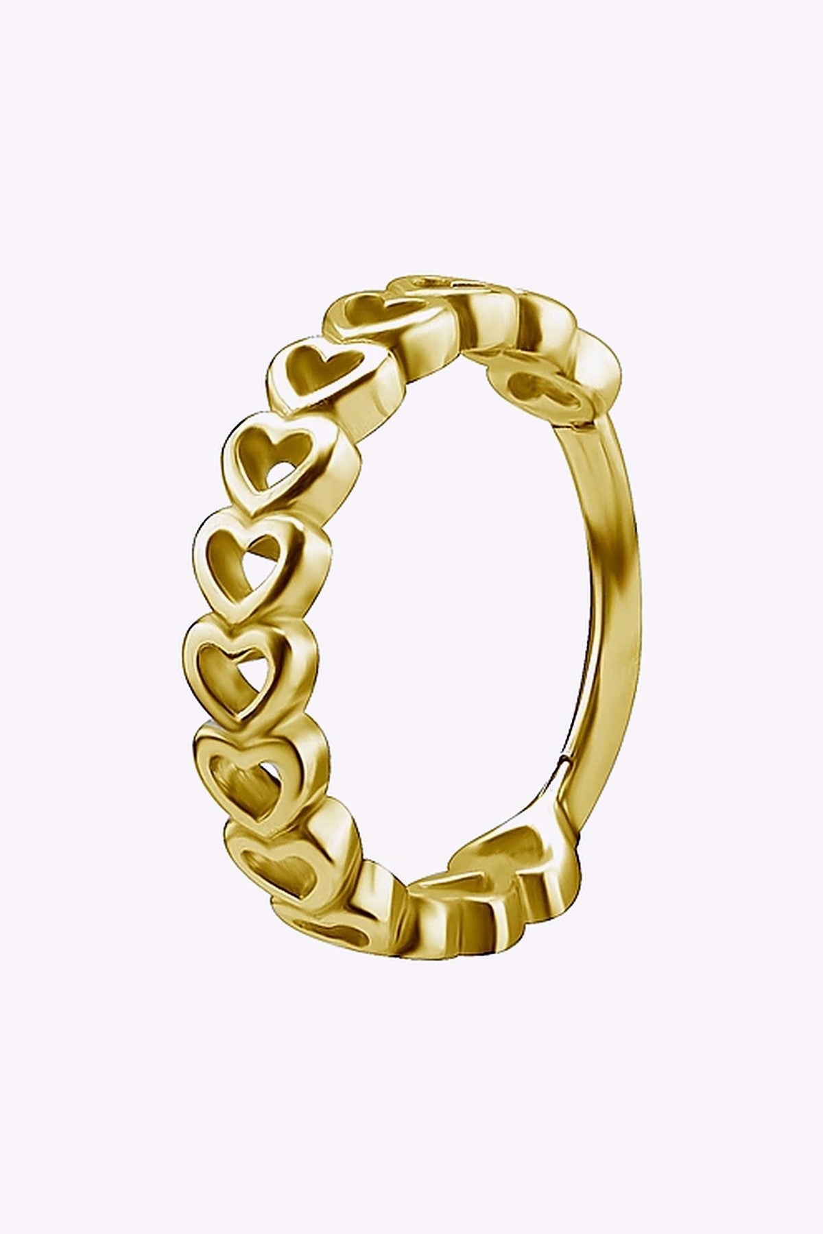 Clicker Till Conch Hjartan 316L Kirurgstal 24K Guld Pvd