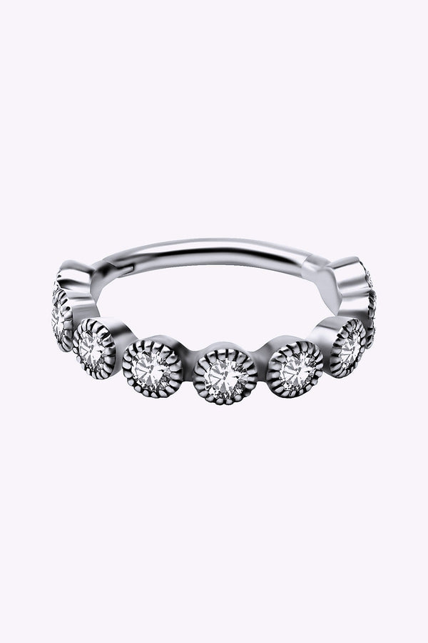 Clicker Till Conch Rundad Med Diamantfattade Kristaller Stal