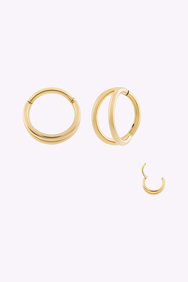 Dubbelradig clicker - 18K guld PVD