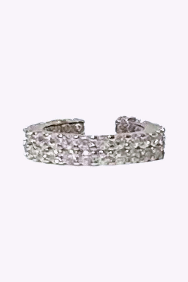 Ear Cuff Akta Silver Dubbelradig Med Kristaller