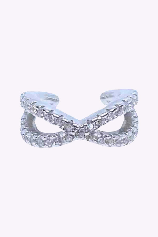 Ear Cuff Akta Silver Med Kristaller Fake Piercing 2