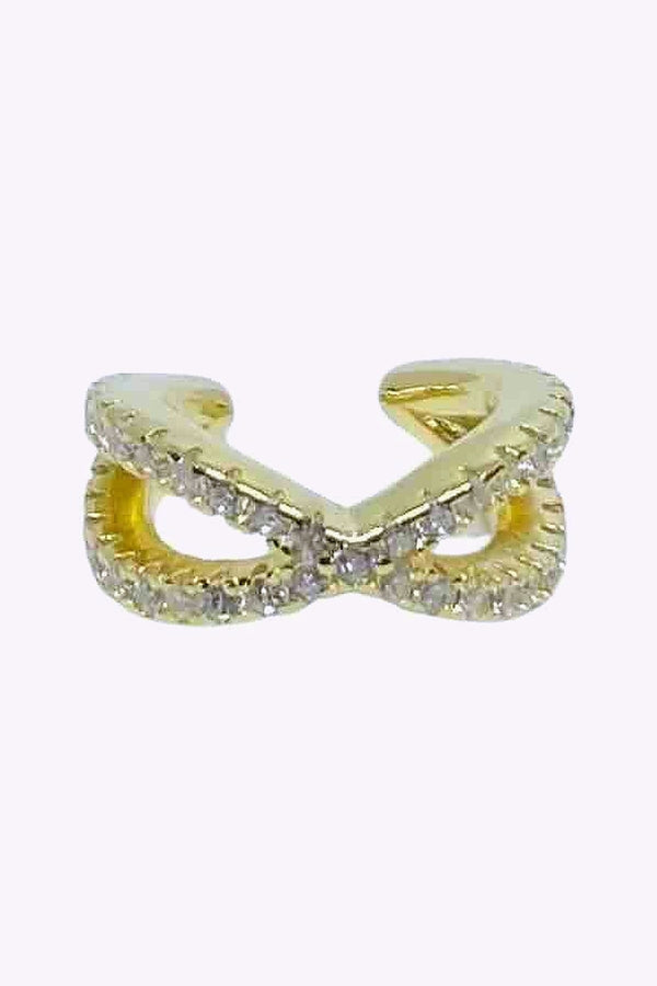 Ear Cuff Akta Silver Med Kristaller Guld Fake Earcuff