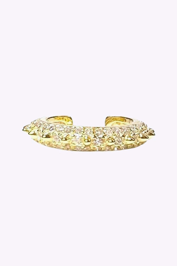 Ear Cuff Guldplaterat Silver Och Kristaller