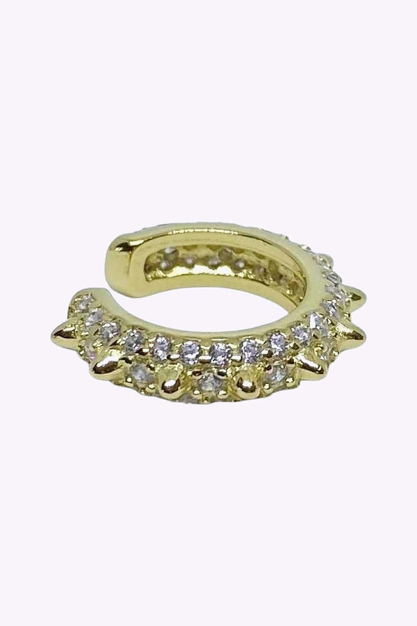 Ear Cuff I Akta Guldplaterat Silver Med Kristaller