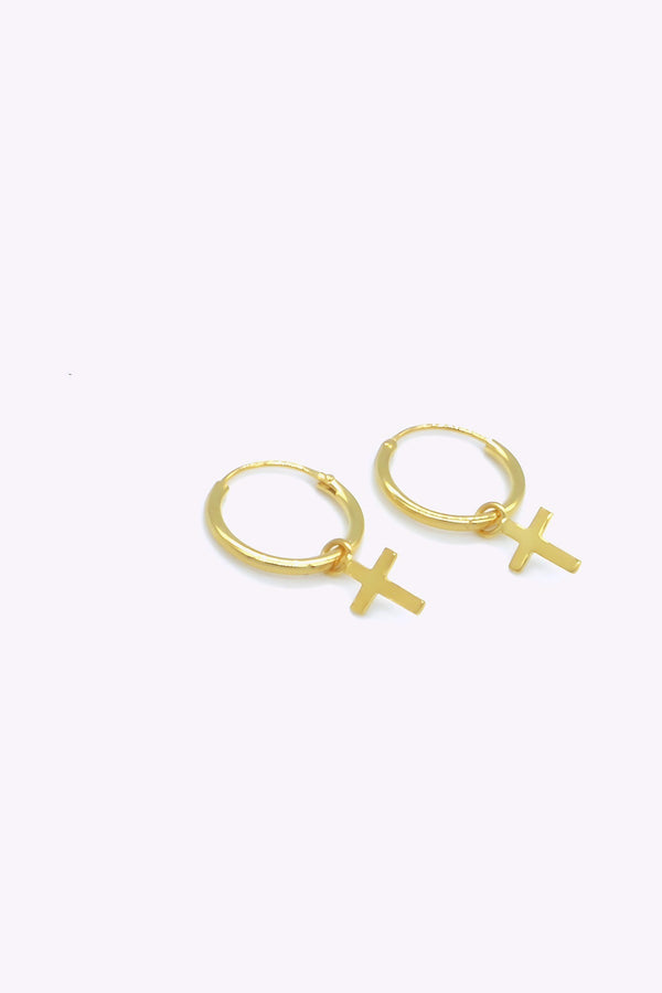 Guldpläterade silver hoops | CELINE