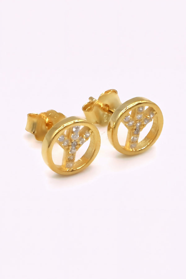 Guldpläterade silver studs | ALLEAH