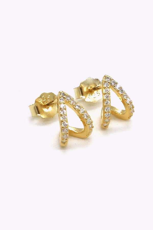 Guldplaterade Silver Studs Asha 2