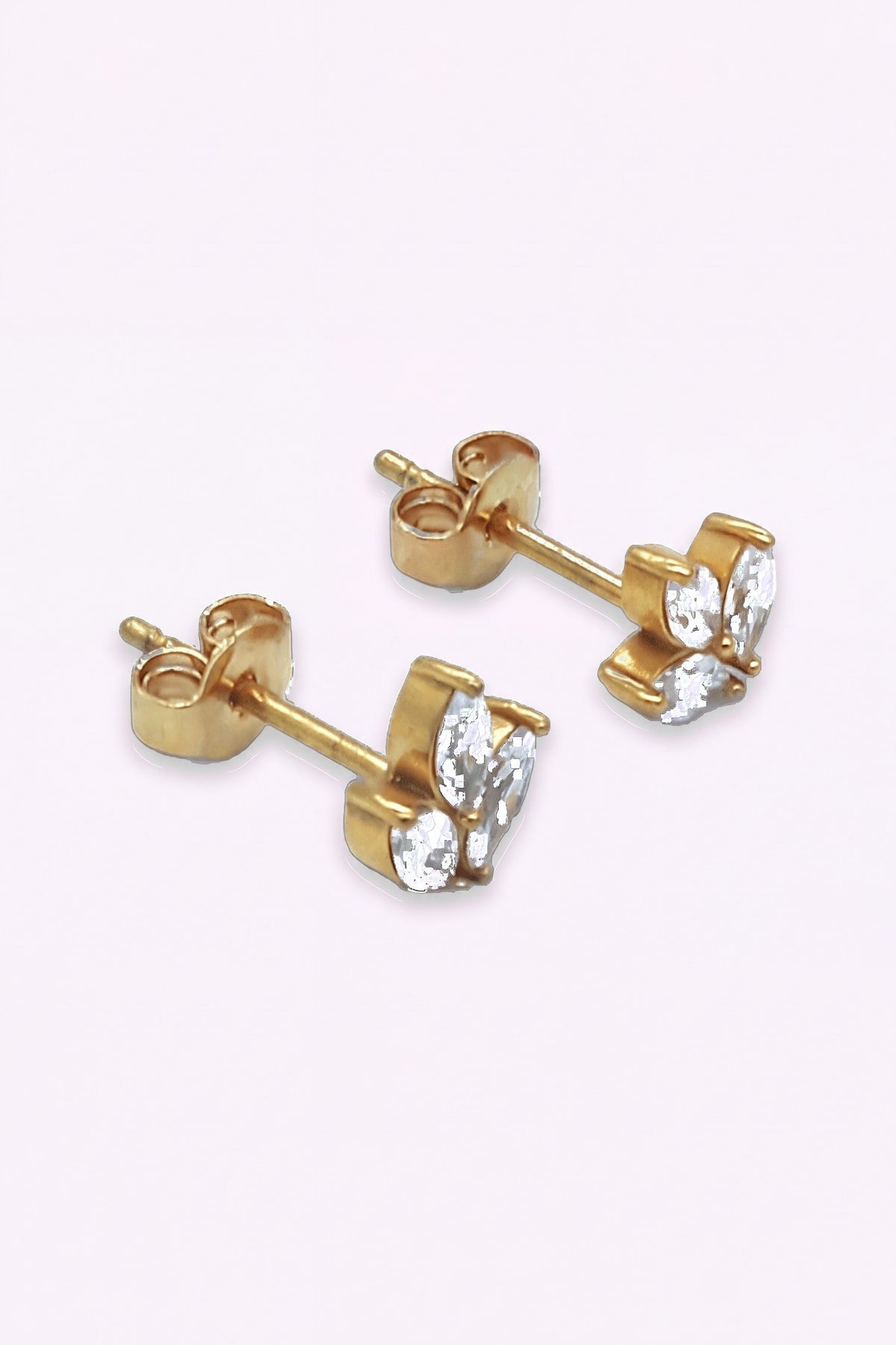 Guldplaterade Stal Studs Lily