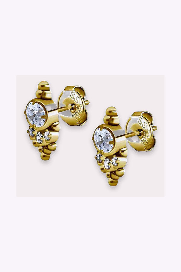 Guldplaterade Stal Studs Selma