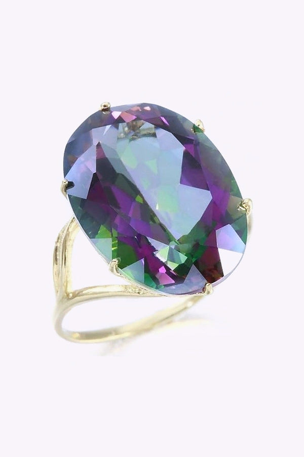 Guldring 18K Med 15 44 Ct Topas Kristall