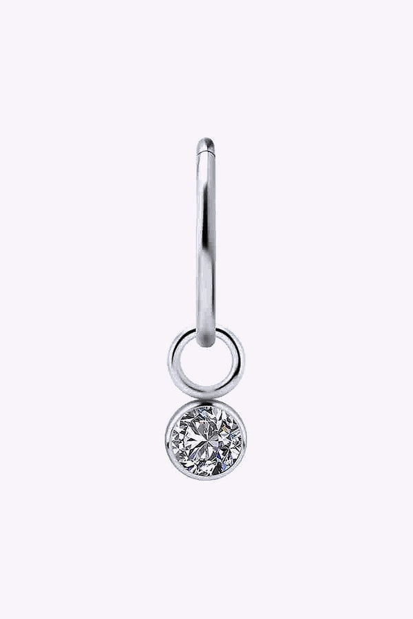 Hangsmycke Till Clicker Rund 5Mm Vit Kristall Titan