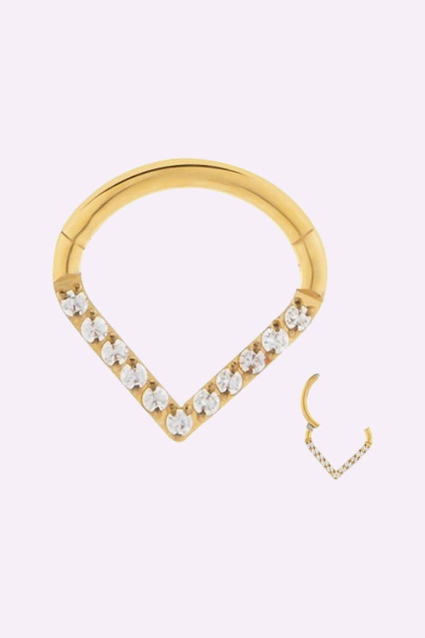 Septum Och Daith Clicker Vackert Monster Guld Pvd 2