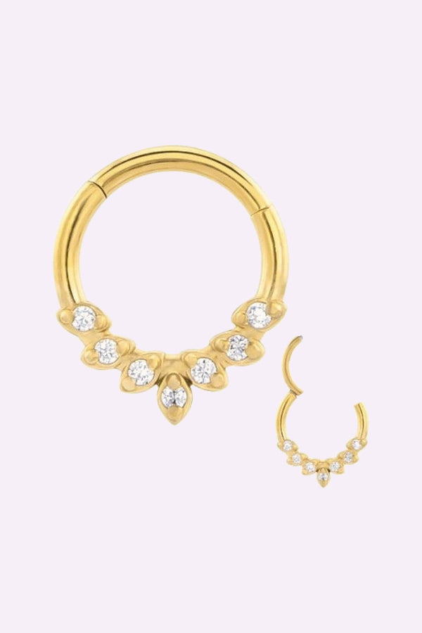 Septum Och Daith Clicker Vackert Monster Guld Pvd 4
