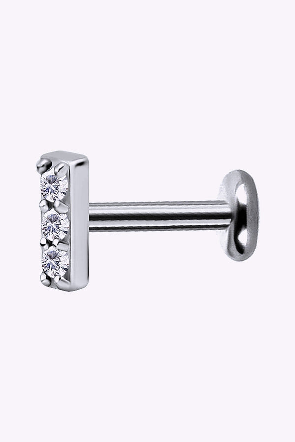 Labret Piercing 3 Kristaller Kirurgstal