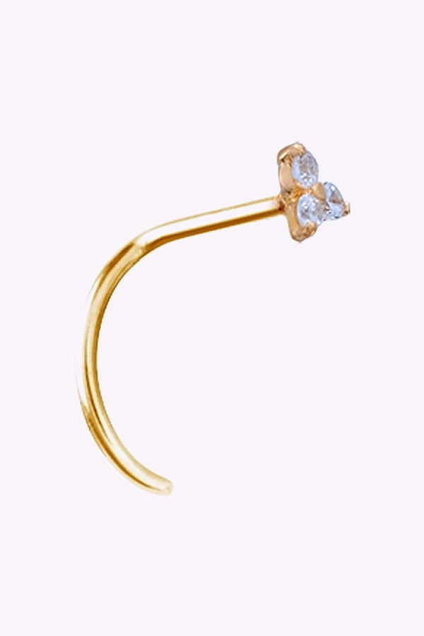 Naspiercing 0 8 Mm 18K Akta Guld Trinity Kristall