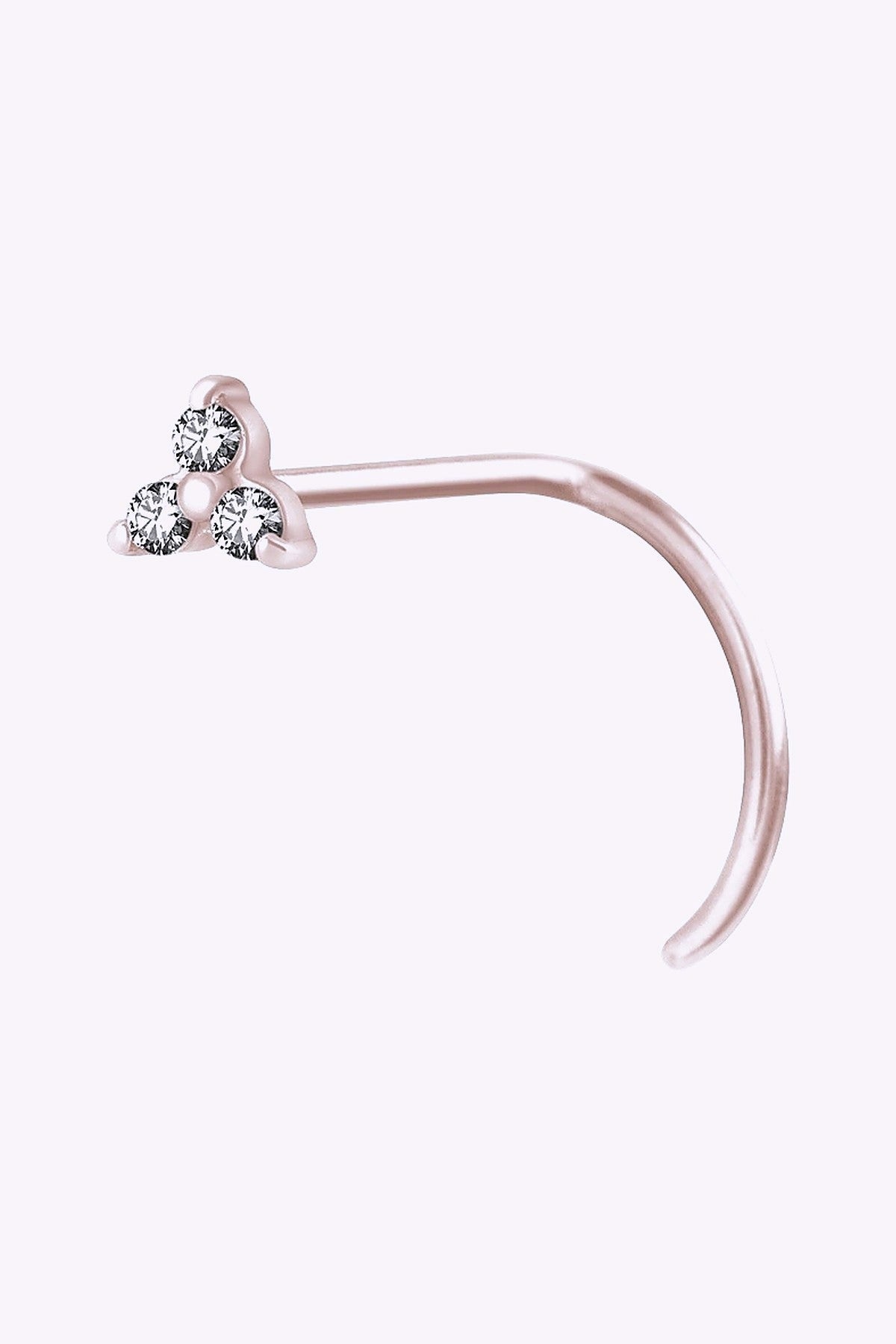 Naspiercing 0 8 Mm Roseguld Vita Kristaller
