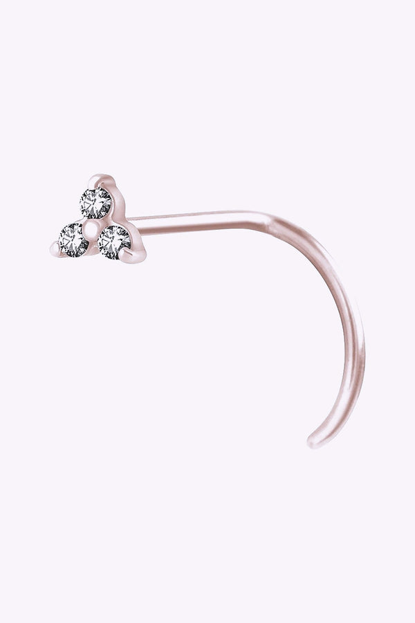 Naspiercing 0 8 Mm Roseguld Vita Kristaller