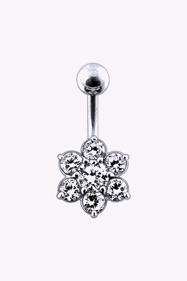 Navelpiercing 1 6 Mm Blomma Av Kristaller