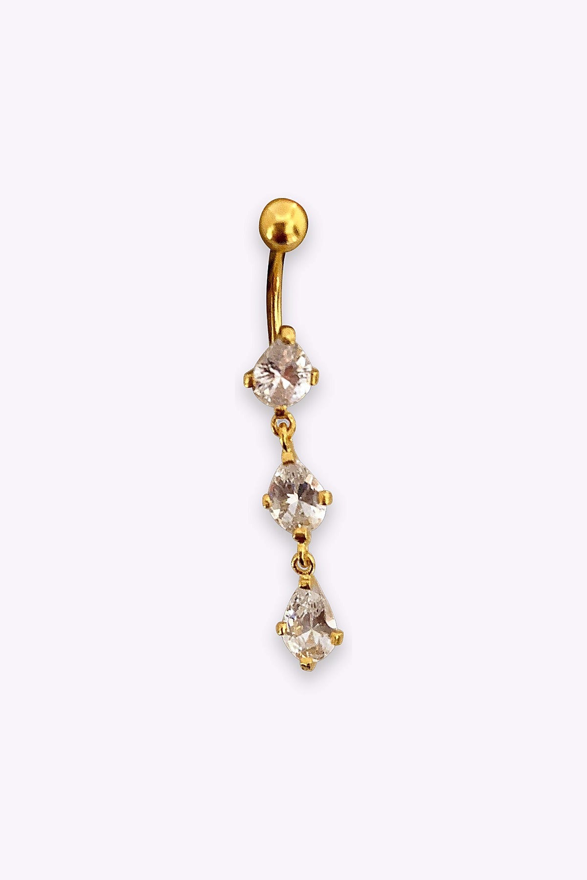 Navelpiercing 1 6 Mm Guld Med Kristaller 2
