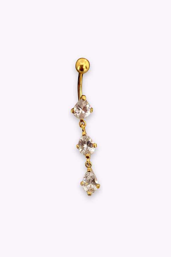 Navelpiercing 1 6 Mm Guld Med Kristaller 2