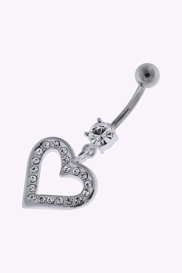 Navelpiercing 1 6 Mm Hjarta Kristaller