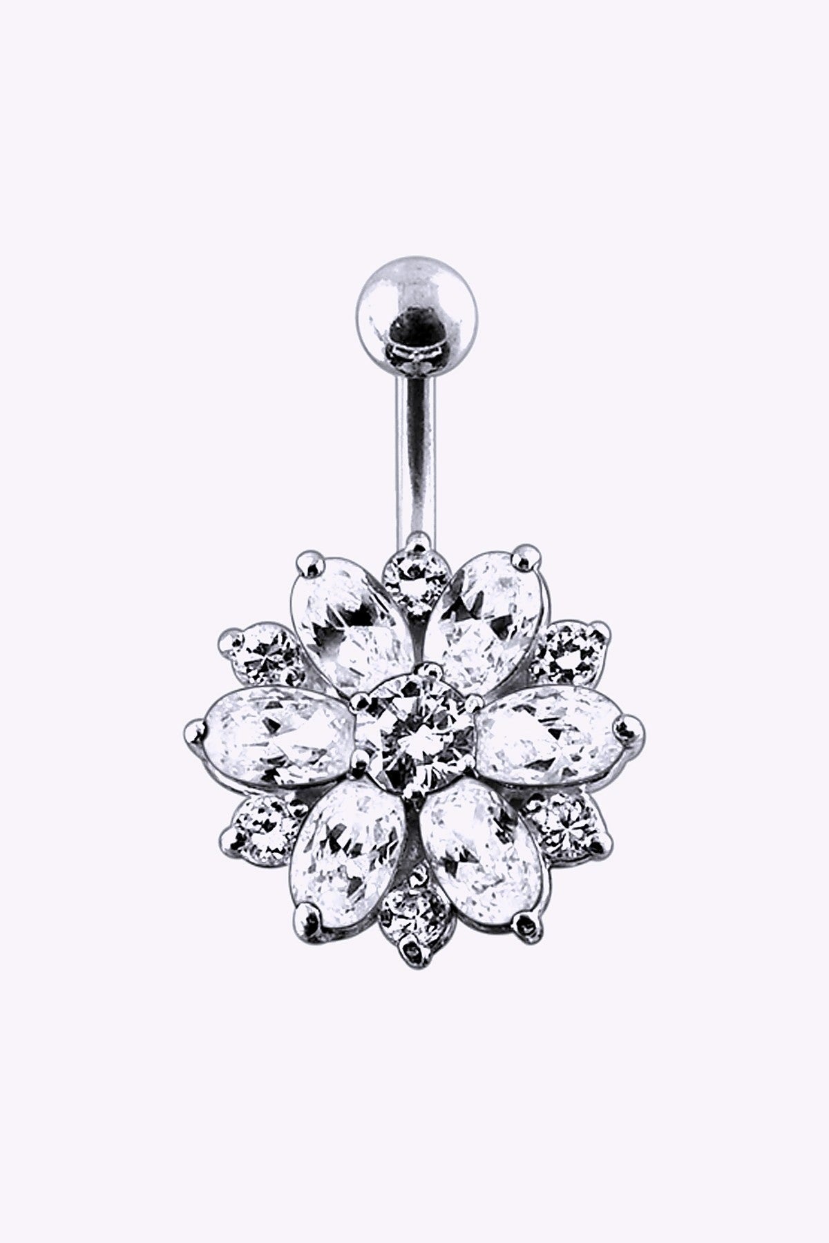 Navelpiercing 1 6 Mm Kristall Blomma Stal