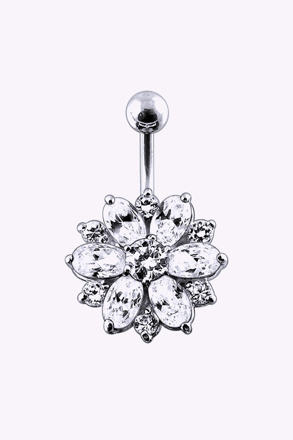 Navelpiercing 1 6 Mm Kristall Blomma Stal