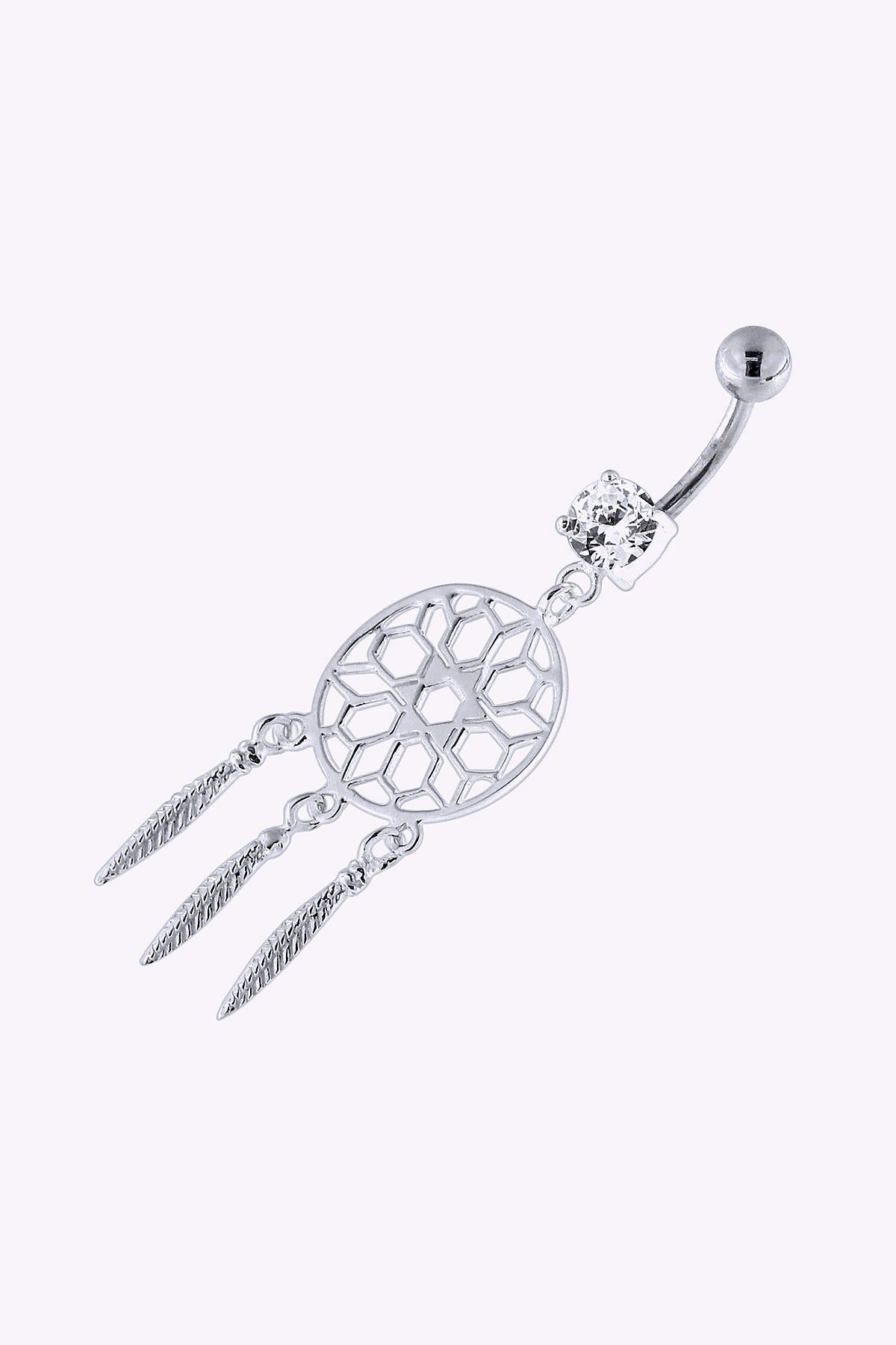 Navelpiercing 1 6 Mm Kristall Med Dromfangare Stal