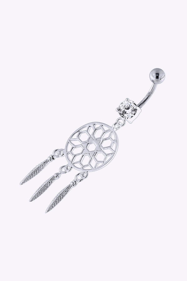 Navelpiercing 1 6 Mm Kristall Med Dromfangare Stal