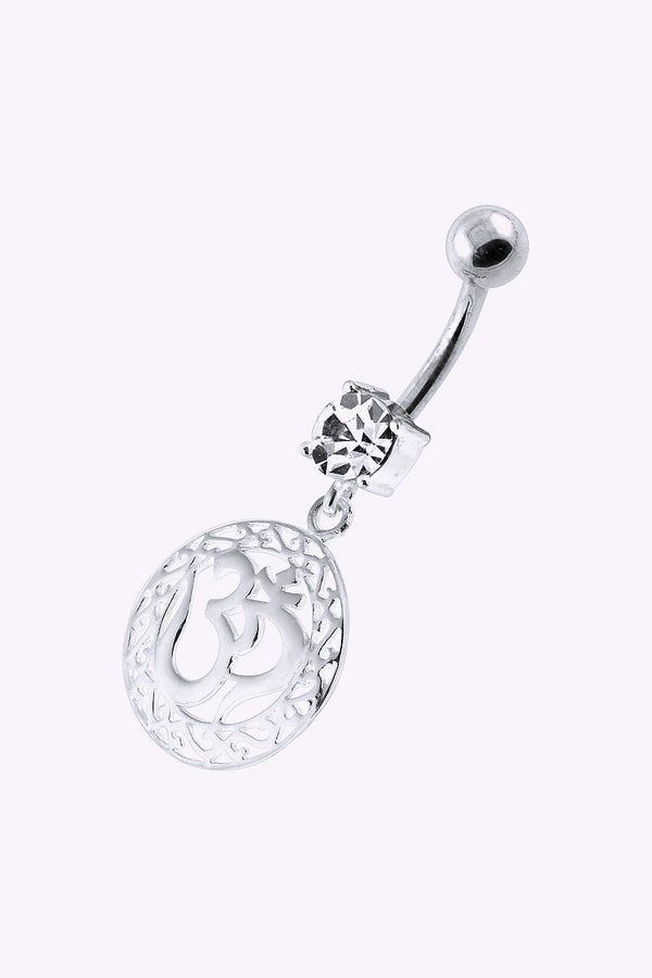 Navelpiercing 1 6 Mm Ohm Eller Aum Med Kristall Stal
