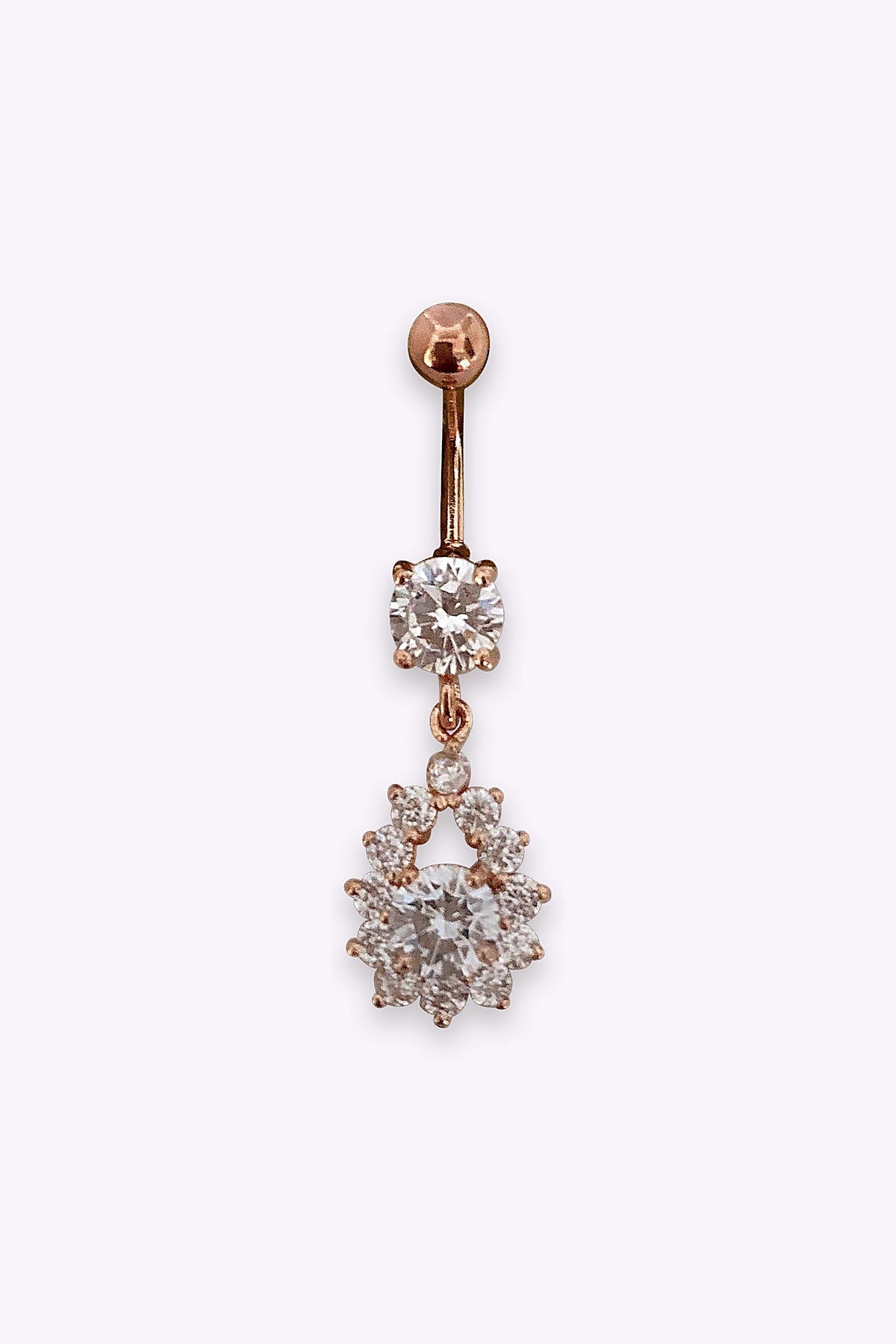 Navelpiercing 1 6 Mm Roseguld Med Kristaller 3
