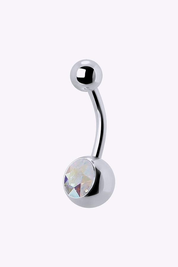 Navelpiercing 1 6 Mm Stal Regnbagsskimrande Kristall