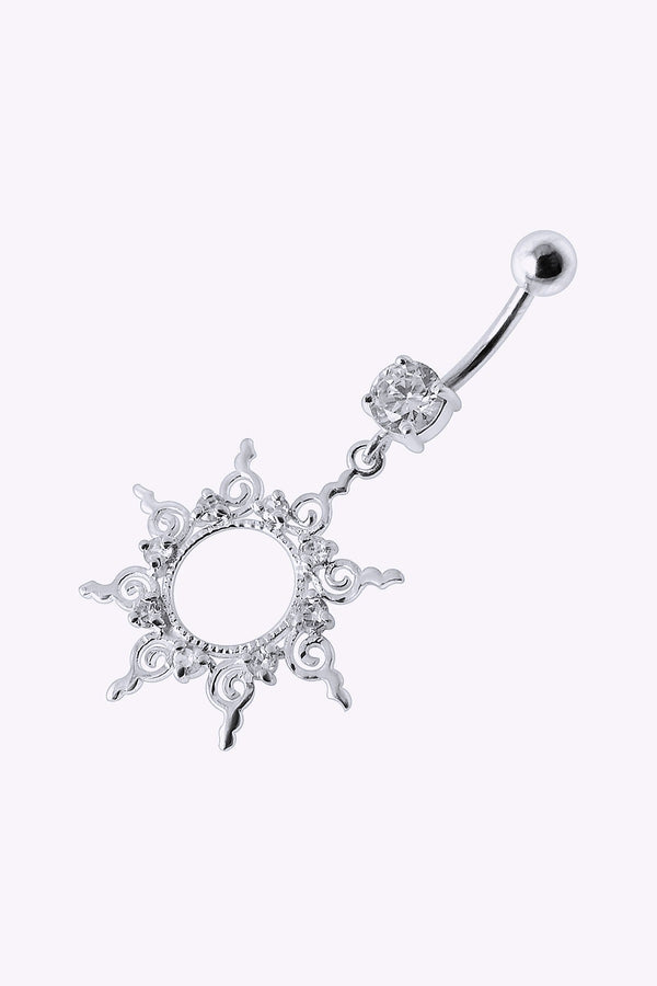 Navelpiercing 1 6 Mm Stal Sol Med Kristaller