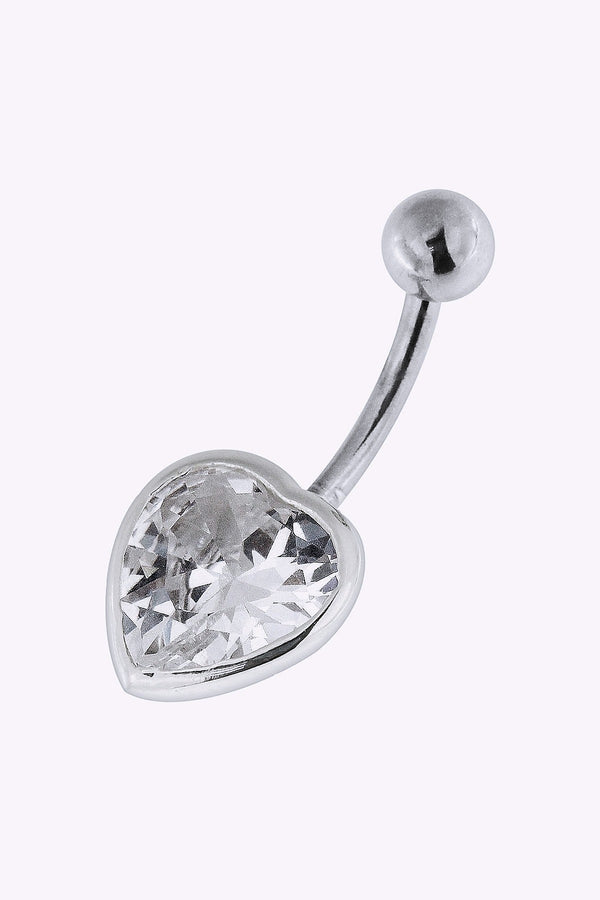 Navelpiercing 1 6 Mm Stort Hjarta Kristall Stal