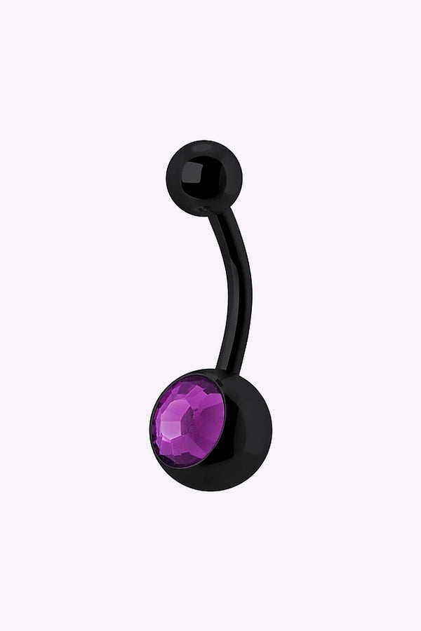 Navelpiercing 1 6 Mm Svart Enkel Cerise Kristall