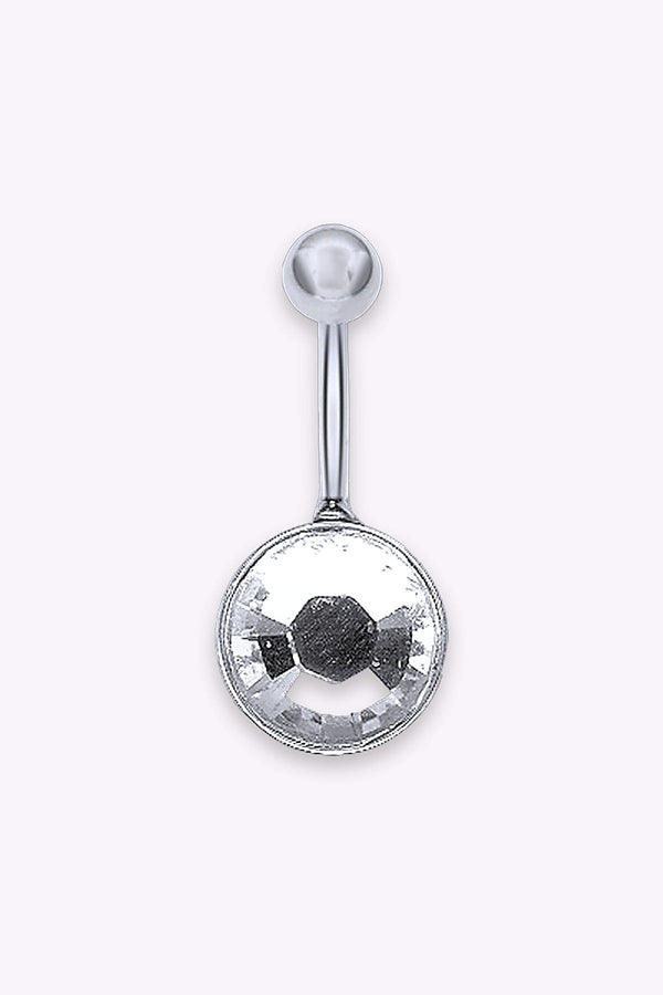 Navelpiercing 1 6 Mm Vit Kristall Kirurgiskt Stal