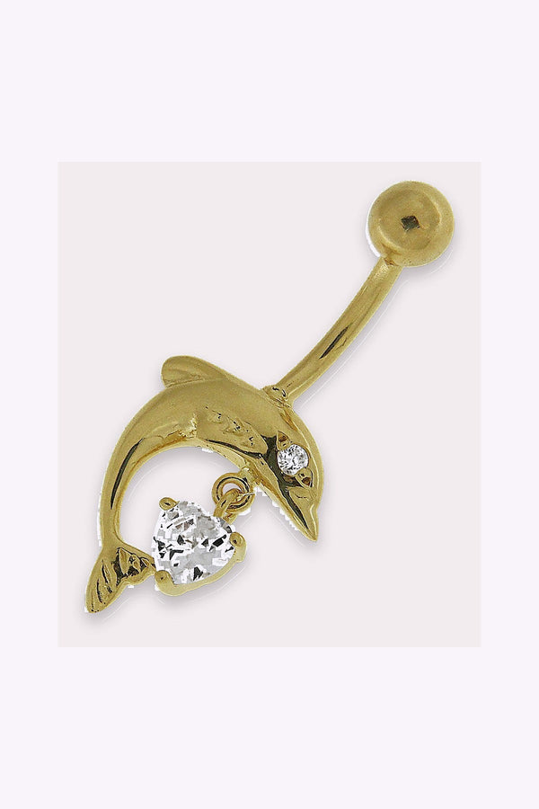 Navelpiercing 14 K Akta Guld Delfin