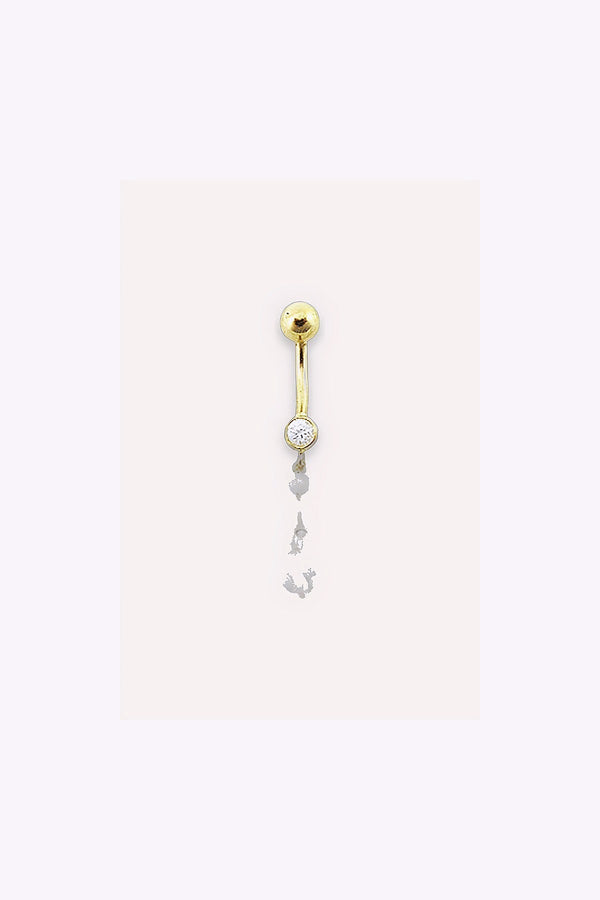 Navelpiercing - 14 K äkta guld - kristallhänge